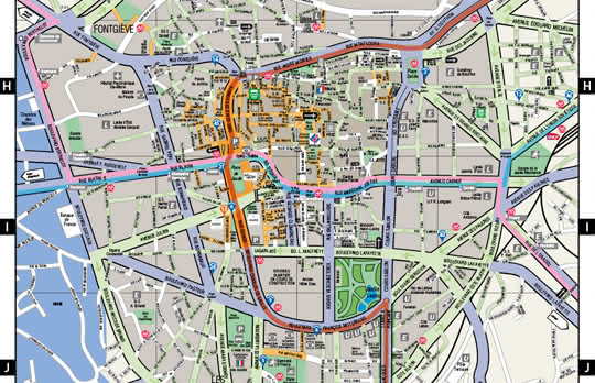 Aperçu du plan du centre de Clermont-Ferrand