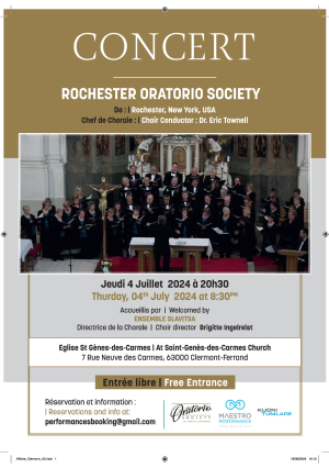 Concert - chorale Rochester Oratorio Society | Église Saint-Genès des Carmes