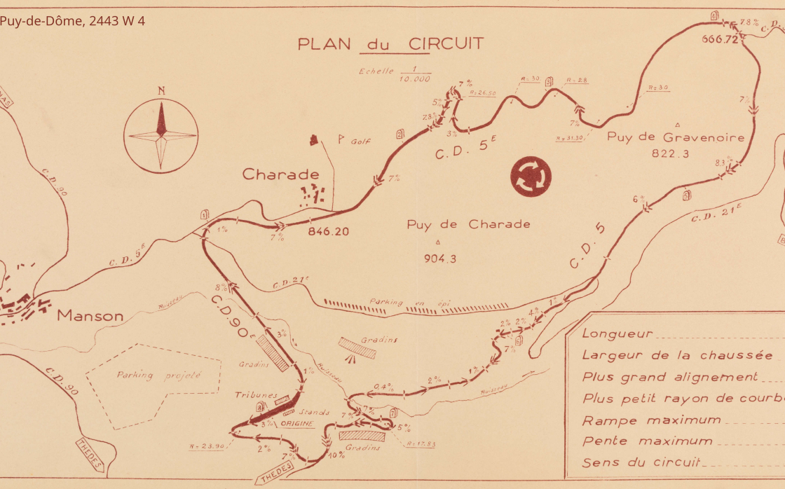 © Plan du circuit de Charade (1958)