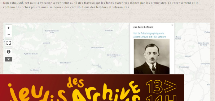 Jeudis des Archives : cartographie des lieux de la Résistance (atelier)