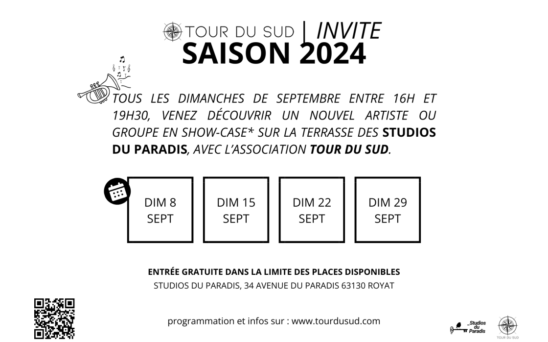 © Saison 2024 : Concerts Paradis | Tour du Sud