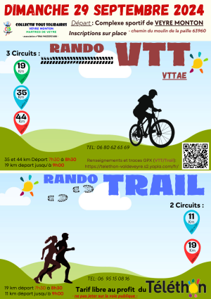 Rando VTT + Rando Trail pour le Téléthon