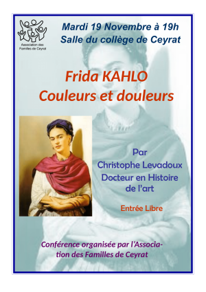 Conférence sur Frida Kahlo : Couleurs et douleurs