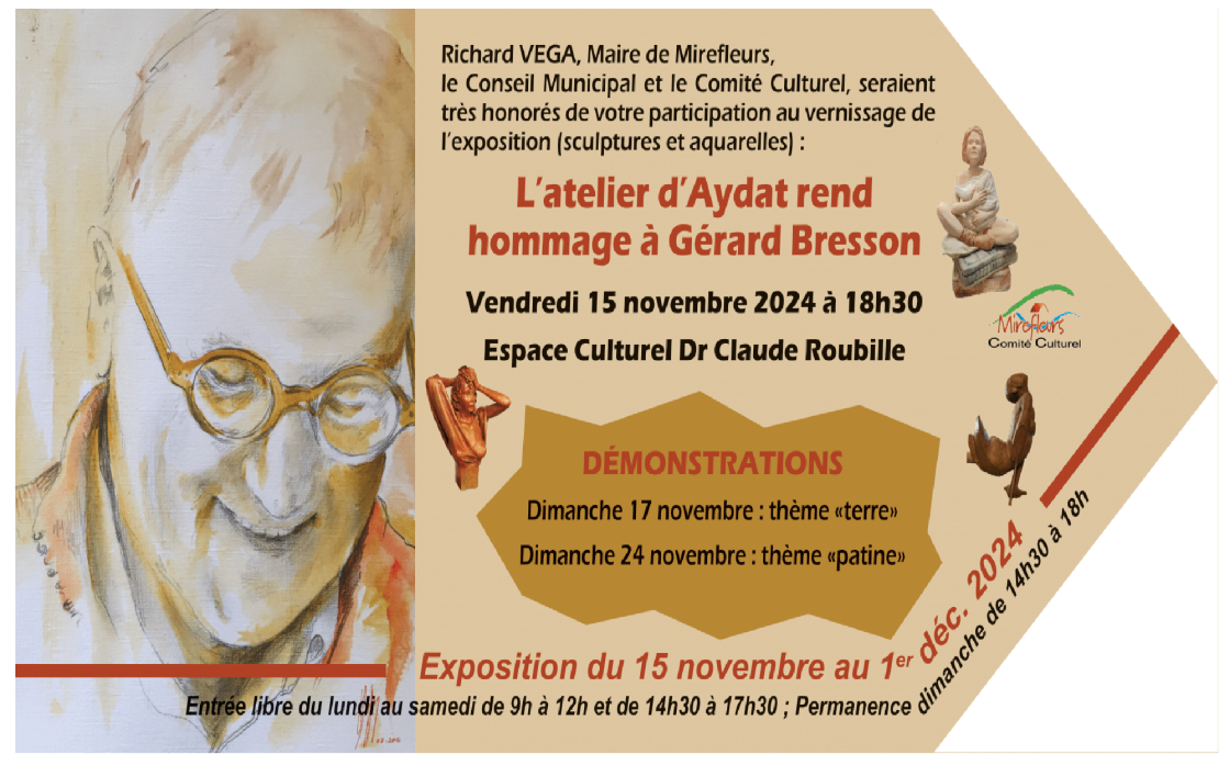 © L’atelier d’Aydat rend hommage à Gérard Bresson | Ville de Mirefleurs